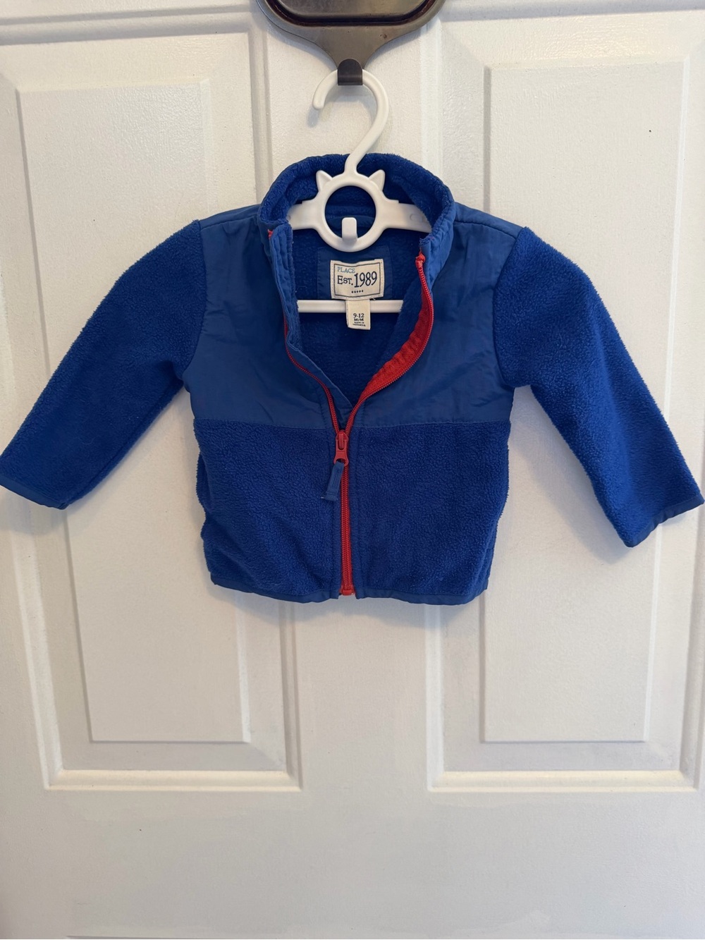The Children's Place Blue Fleece Jacket with Red Zip Trim